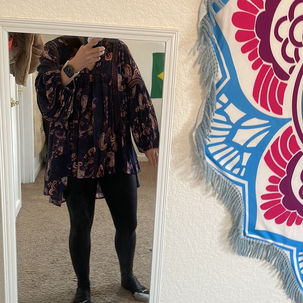 Free People paisley print shirt/dress - Picture 2 of 3